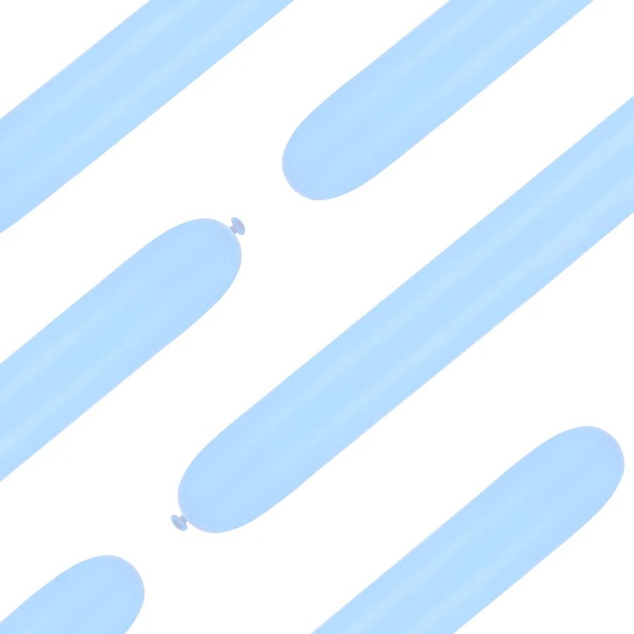 Baloane Latex de Modelat, Tub Albastru Pastel, 50 buc. 150610