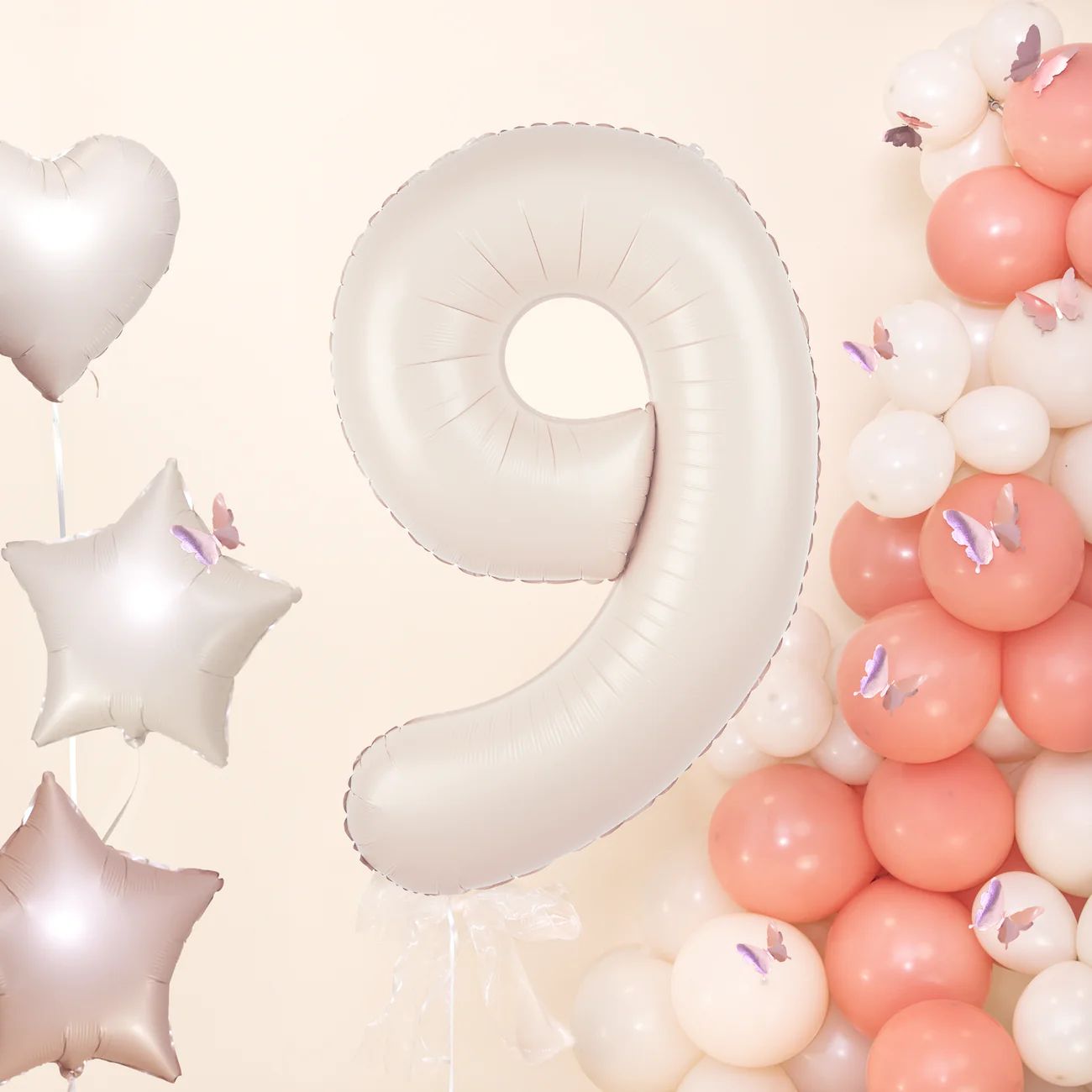 Baloane Folie Cifra 9, Crem - 100 cm (1 m), 141991