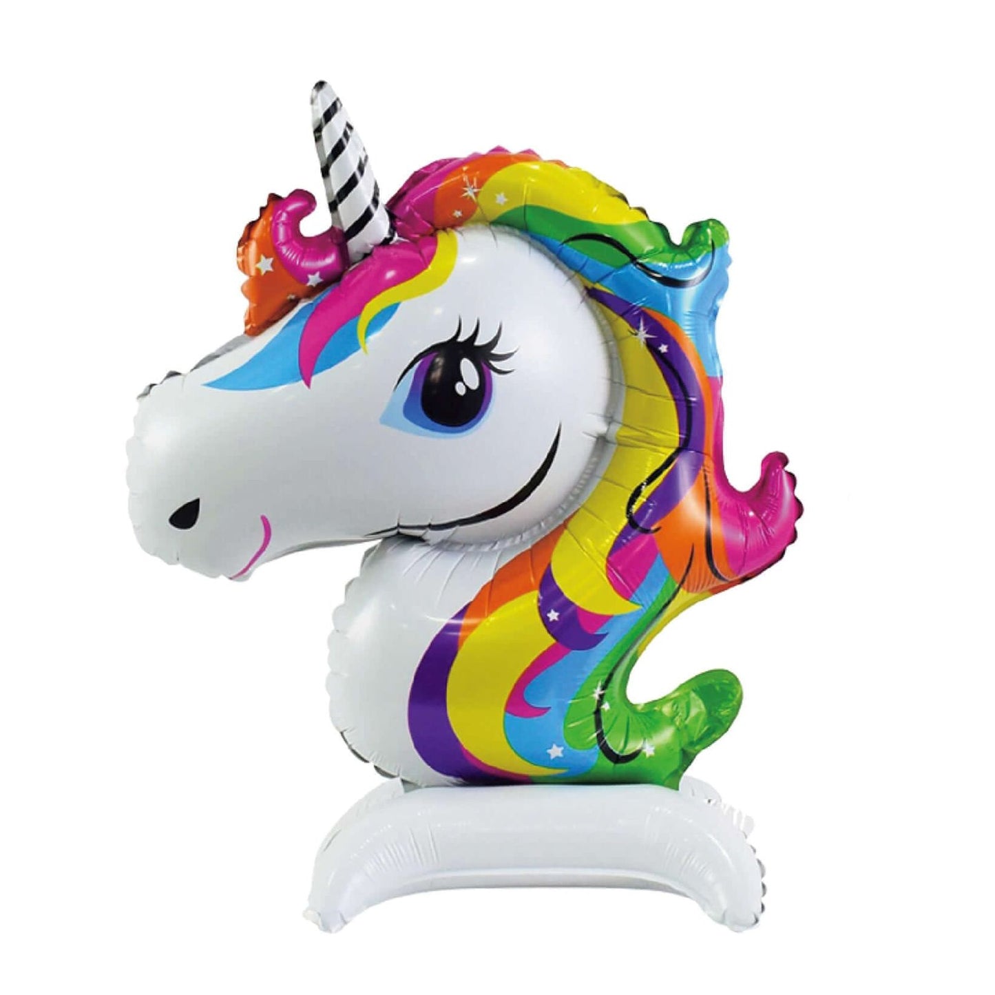 Balon Folie Figurina Unicorn cu Suport, Dimensiune 45x34 cm