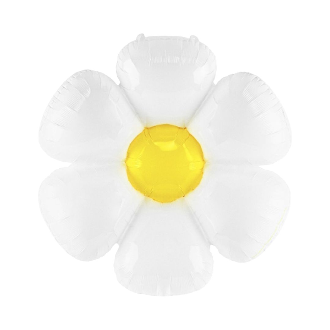 Balon Folie Floare - Margareta Alba, Gigant, Dimensiune 110*97 cm