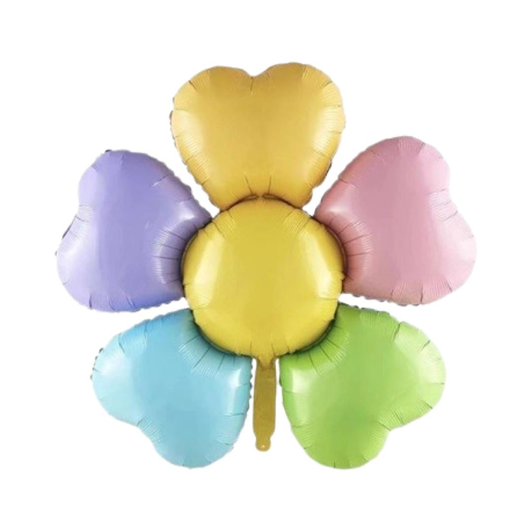 Balon Folie Floare in Culori Pastel, Dimensiune 98 cm