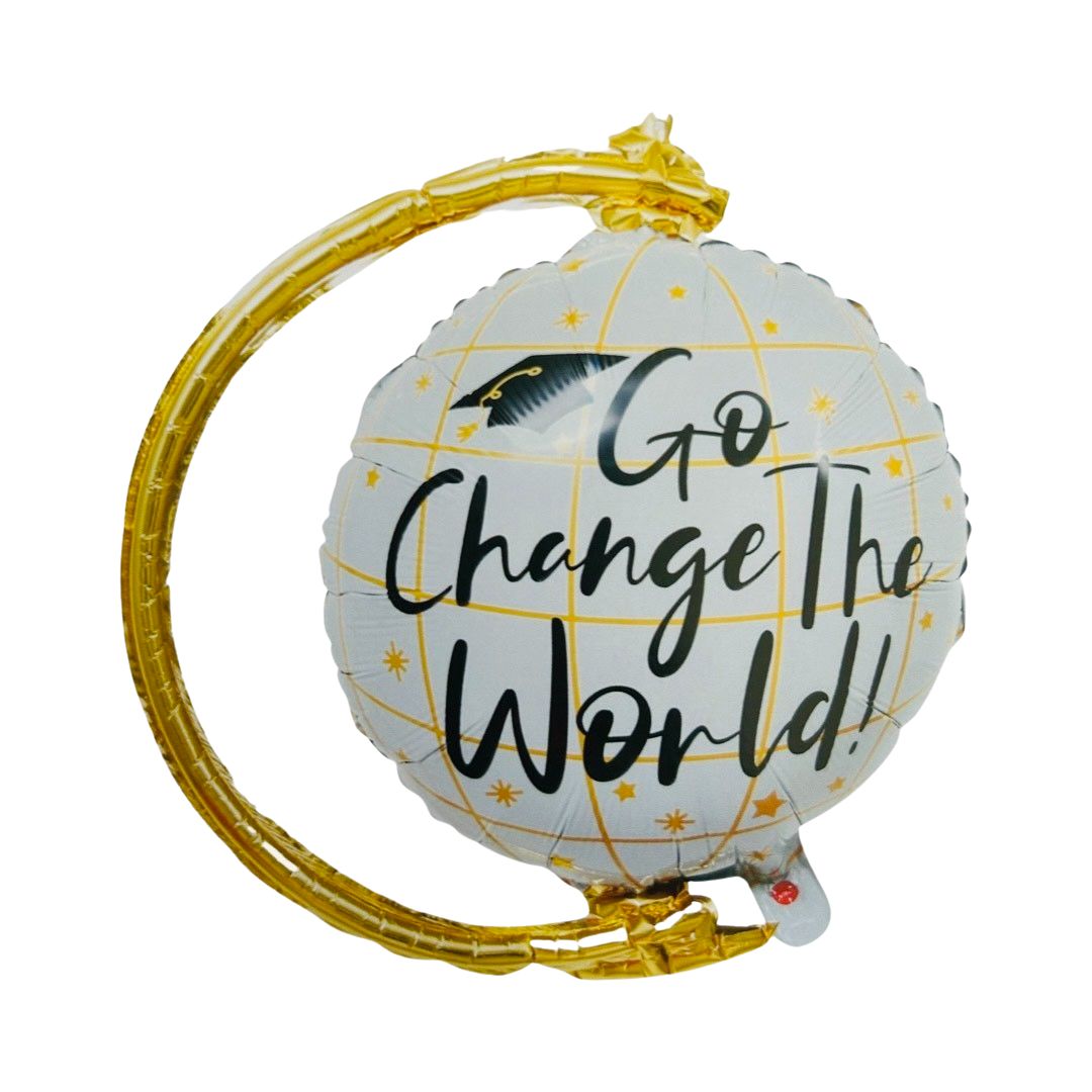 Balon Folie Glob Pamantesc “Go Change The World“, dimensiune 70 cm