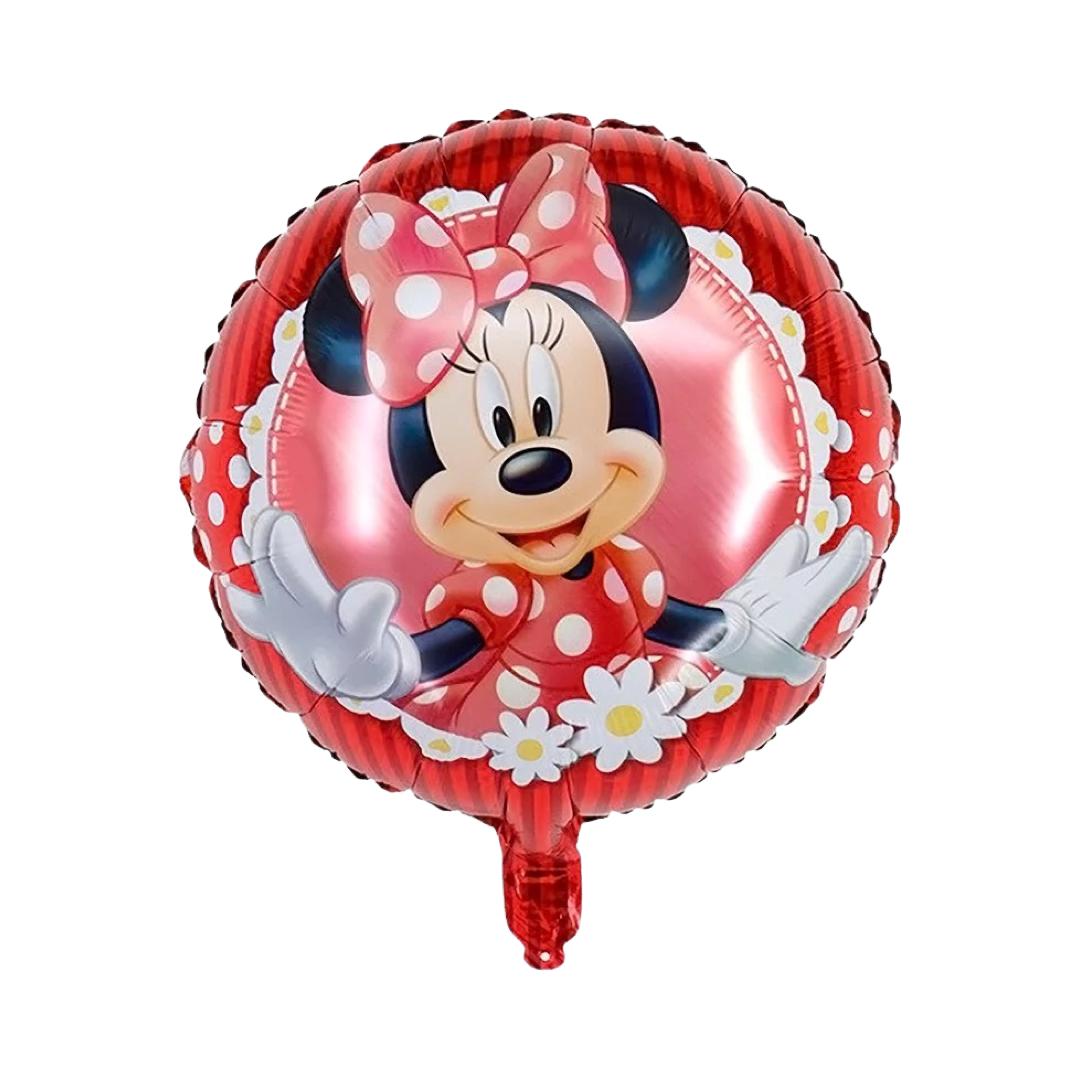 Balon Folie Rotund, Minnie Mouse, Rosu cu Roz, 45 cm