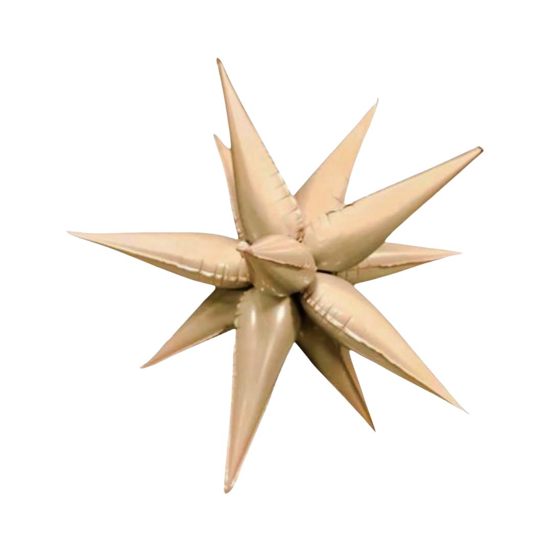 Balon Folie Stea 3D, Cappuccino - 100 cm