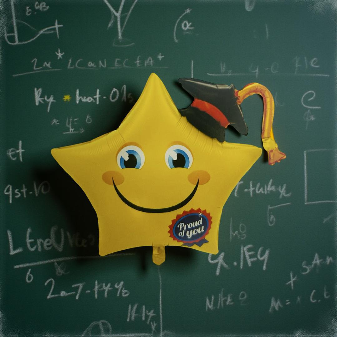 Balon Folie Stea Smile Face Absolvent, 78.5 cm