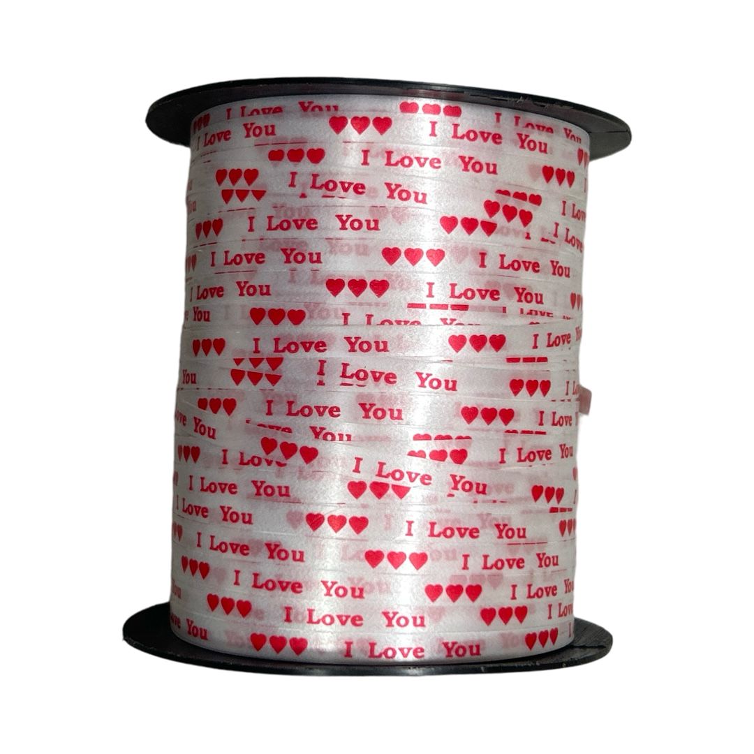 Rafie Alba Imprimata cu "I Love You", 5mm, 250 M