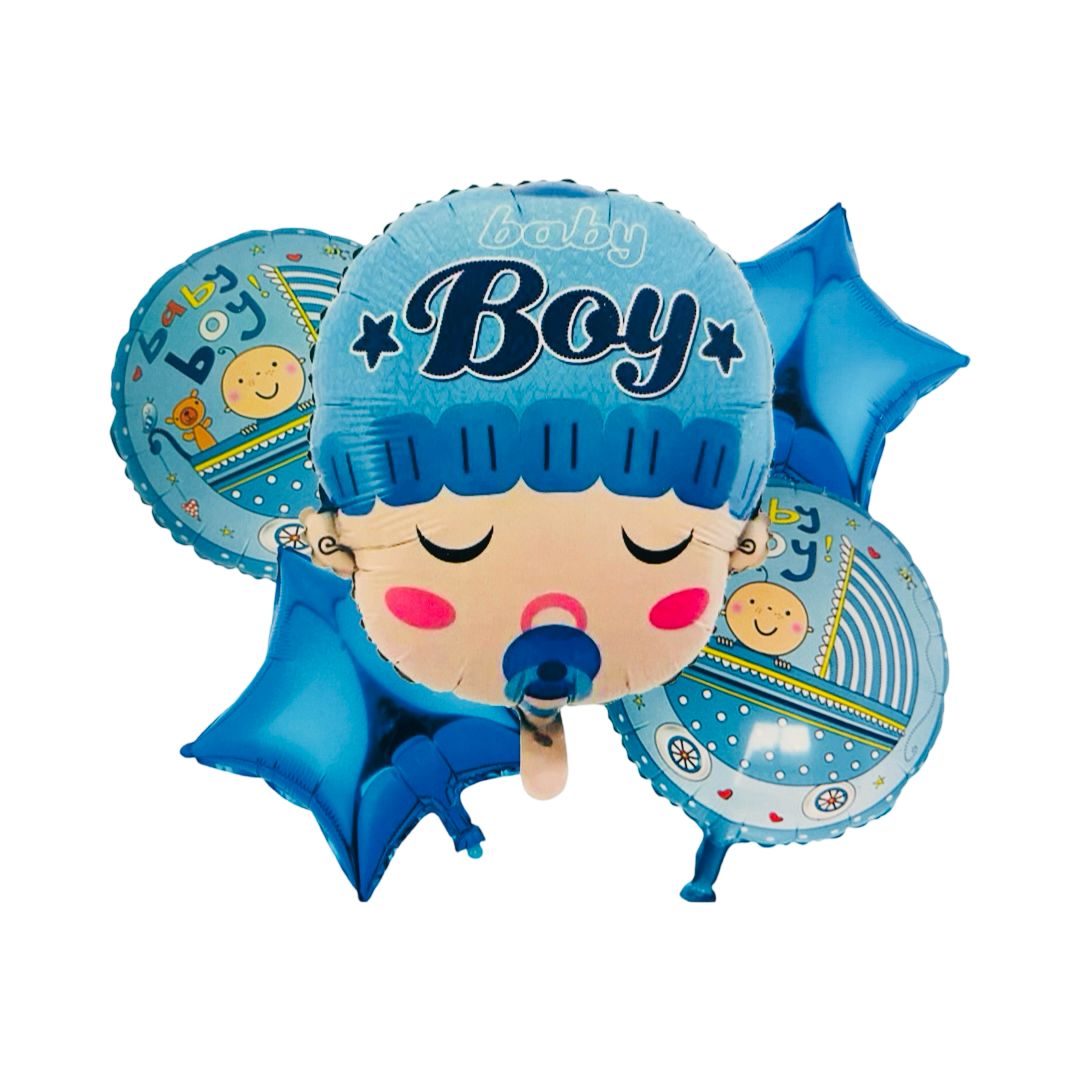 Set 5 Baloane Folie Baby Boy