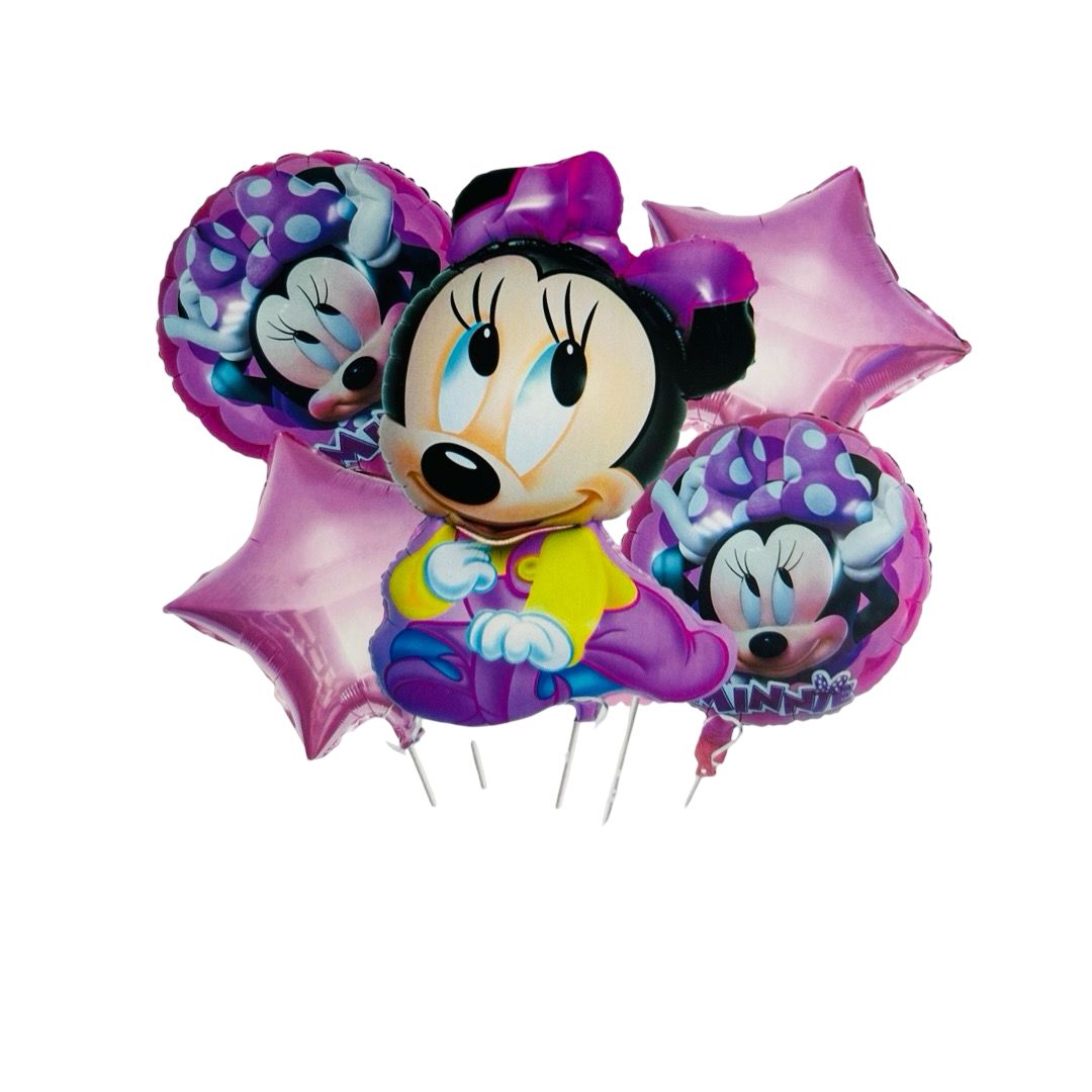 Set Baby Minnie, Baloane Folie, 5 Buc.