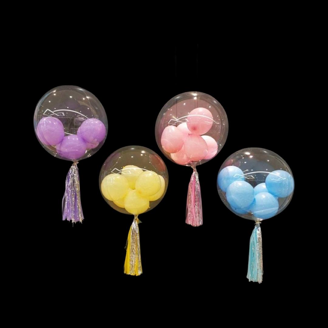 Balon Jumbo BOBO Transparent din Poliuretan, dimensiune 91 cm (36 inch), 400375