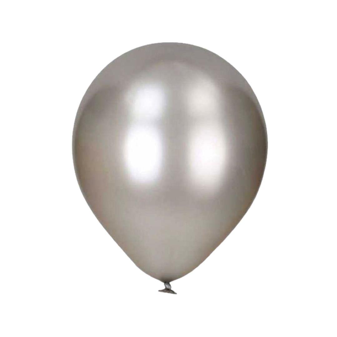Baloane Latex Argintiu, cod 533, 25 cm - Set 50 Buc. - nuria.store.ro