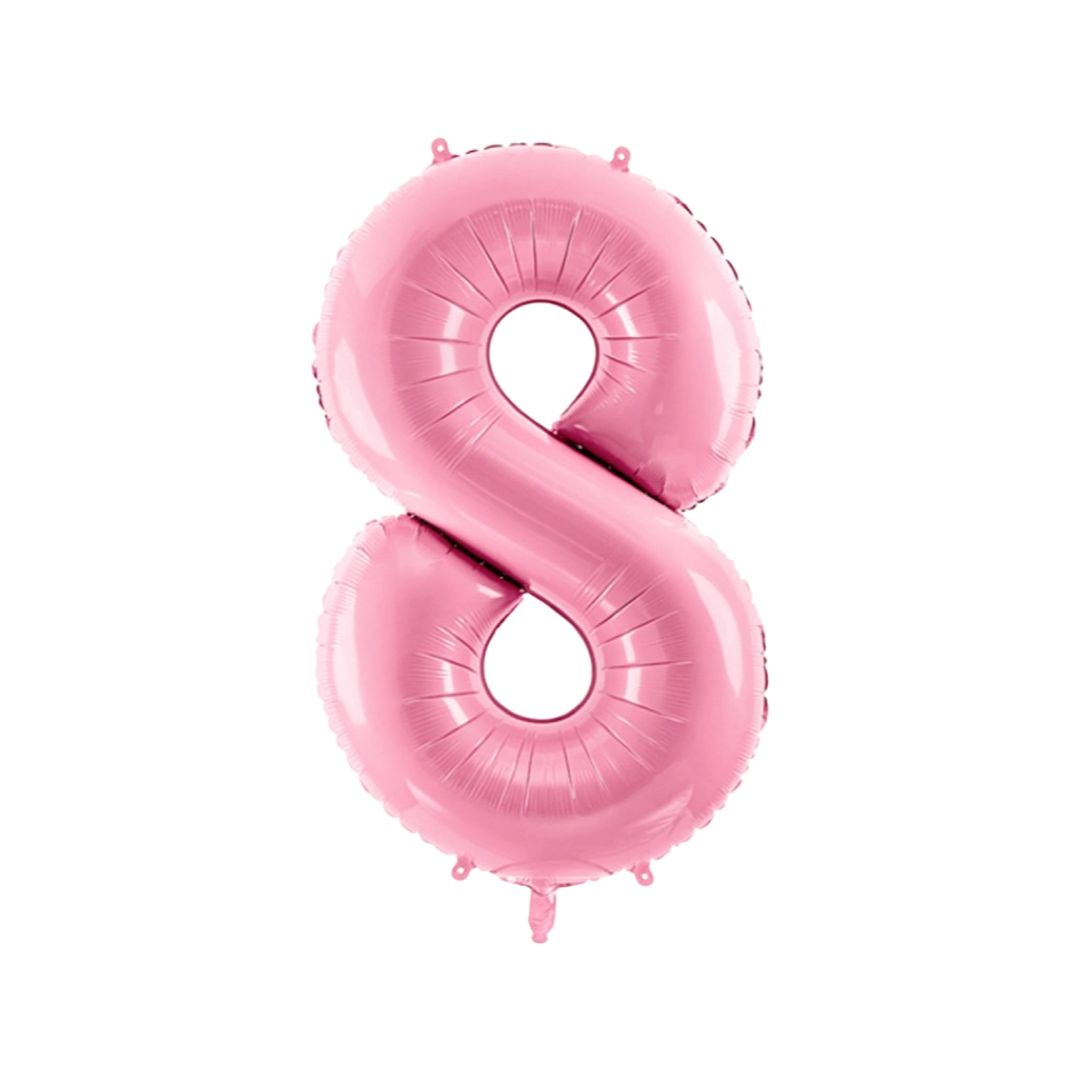Baloane Folie Roz Pastel, Cifra 8 - 86 cm