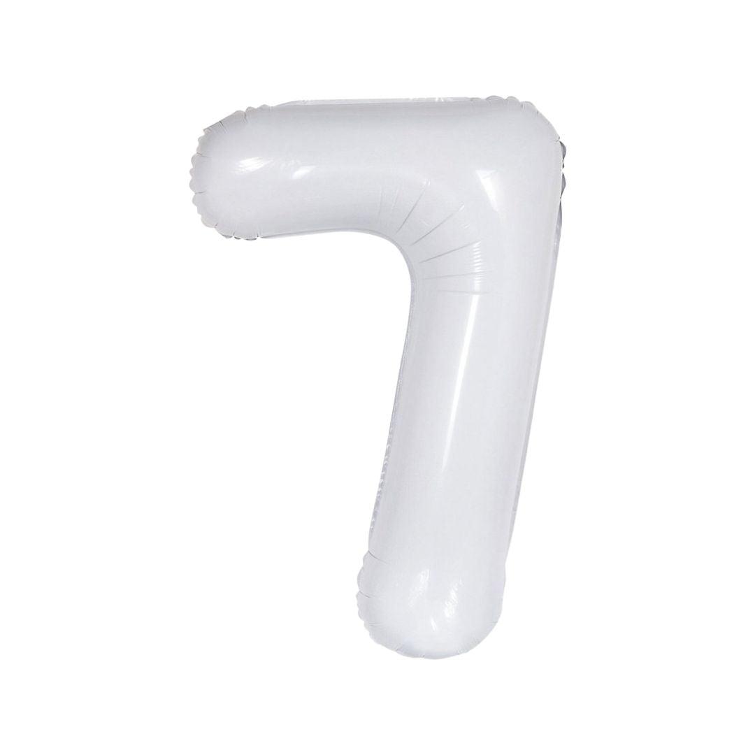Baloane Folie Alb Cifra 7 - 100 cm (40 inch) - nuria.store.ro