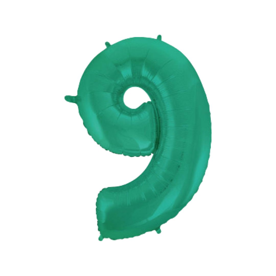Baloane Folie Aquamarin Cifra 9 - 100 cm (40 inch)