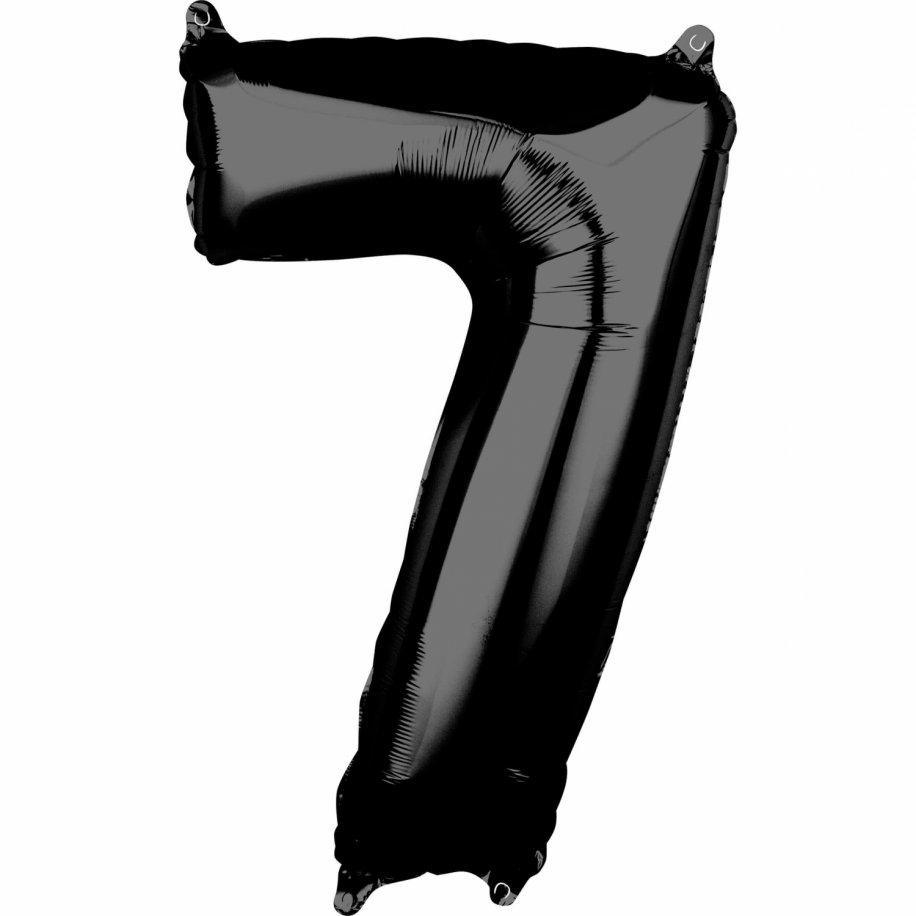 Baloane Folie Negru Cifra 7 - 100cm - nuria.store.ro
