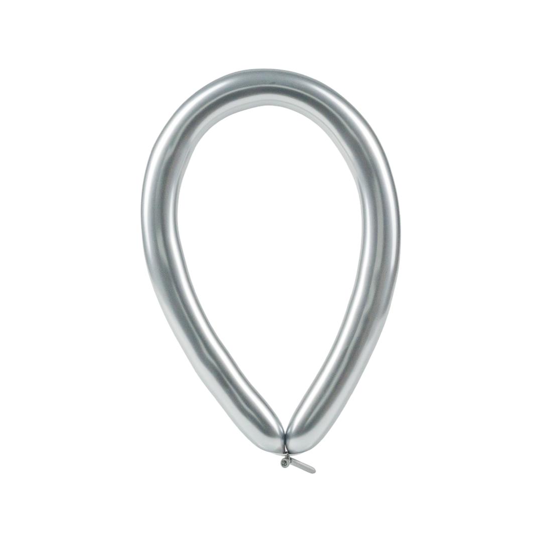 Baloane Latex Modelaj Argintiu Cromat, Diametru 4,5 cm, Lungime 125 cm - Set 100 buc.