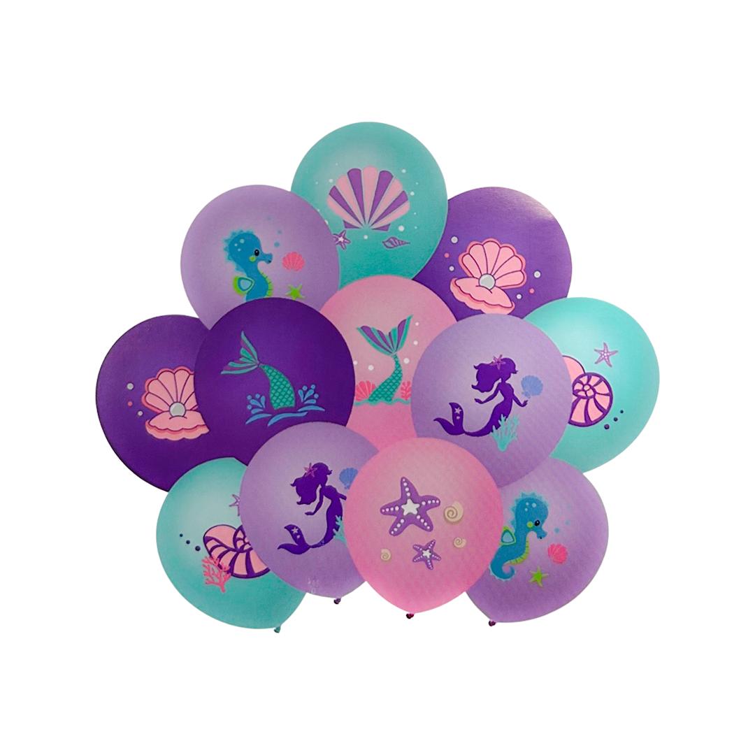 Baloane Latex Sirena - Set 12 buc - 30 cm