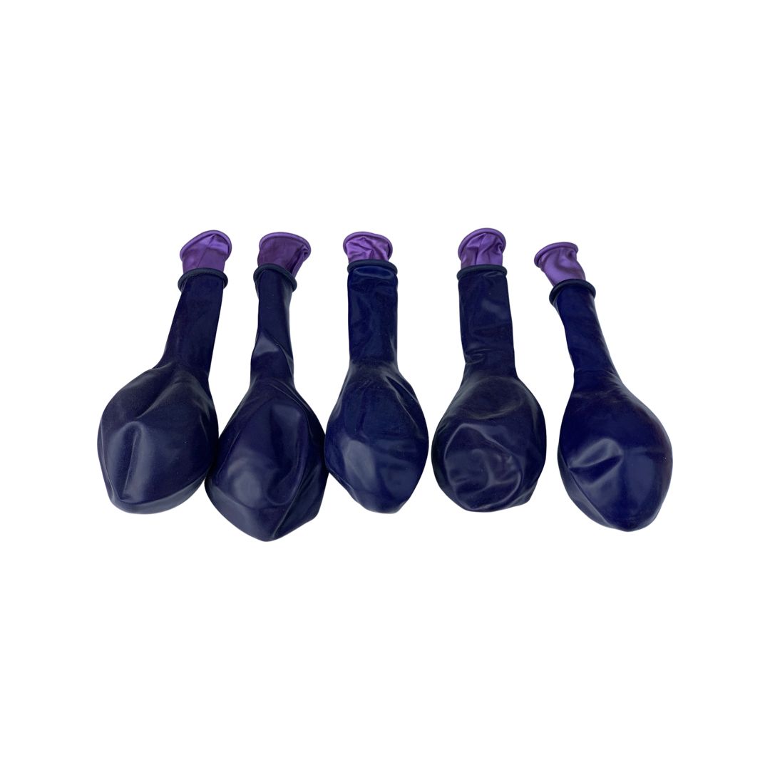 Balon Latex dublu 2 in 1, Violet Pruna cu Mov Cromat, cod 401, 25 cm - Set 20 bucati - nuria.store.ro