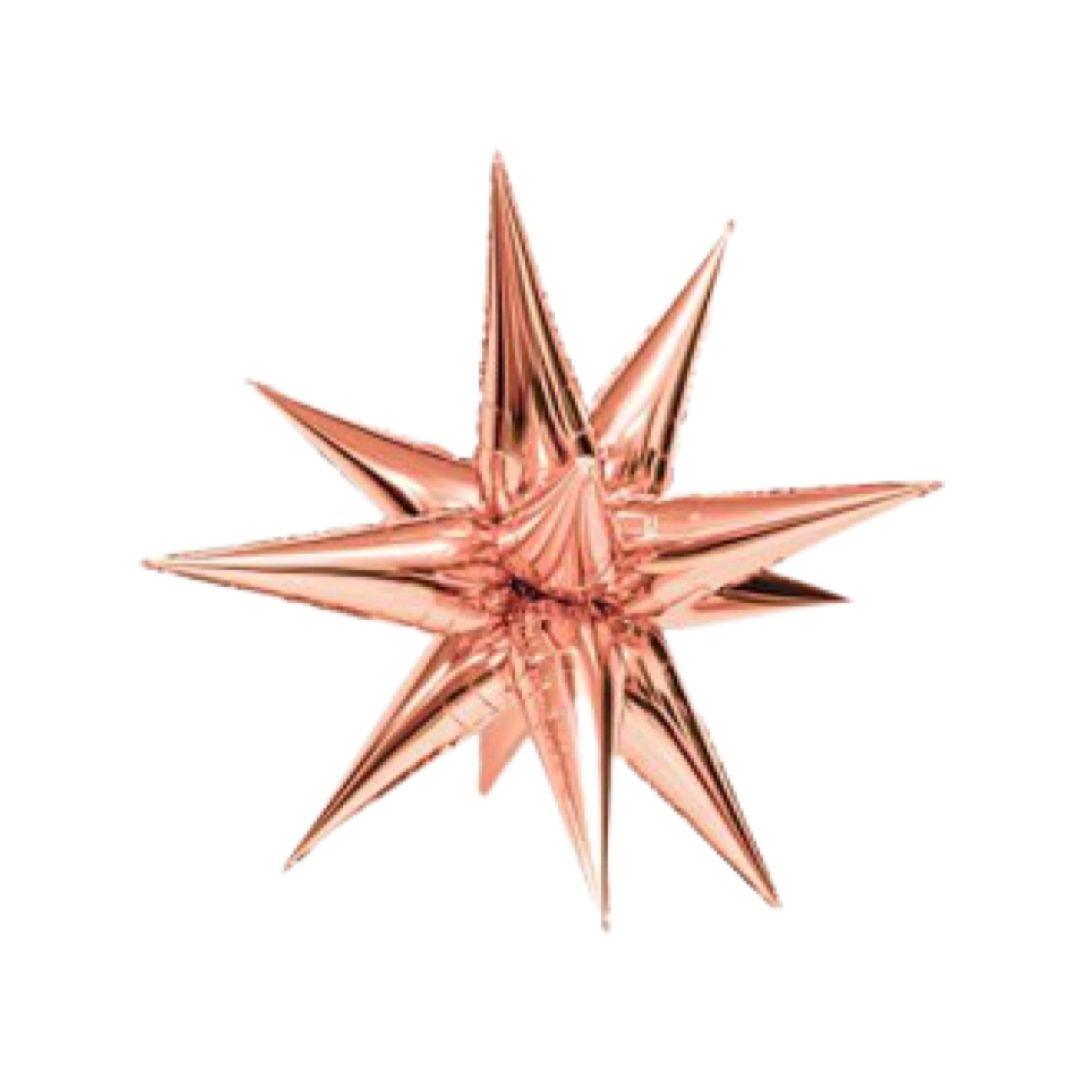 Balon Folie Stea 3D, Rose Gold - 100 cm - nuria.store.ro