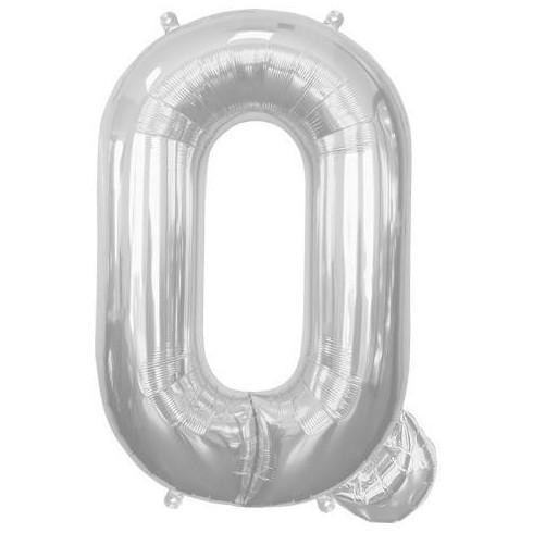 Balon Folie, Litera Q, Argintiu - 15 cm - nuria.store.ro