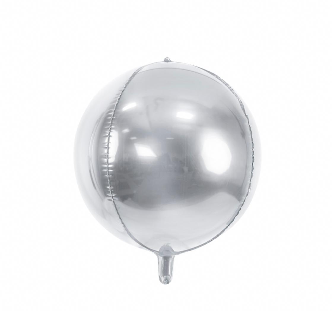 Balon Folie Sfera, Argintiu - 80 cm - nuria.store.ro