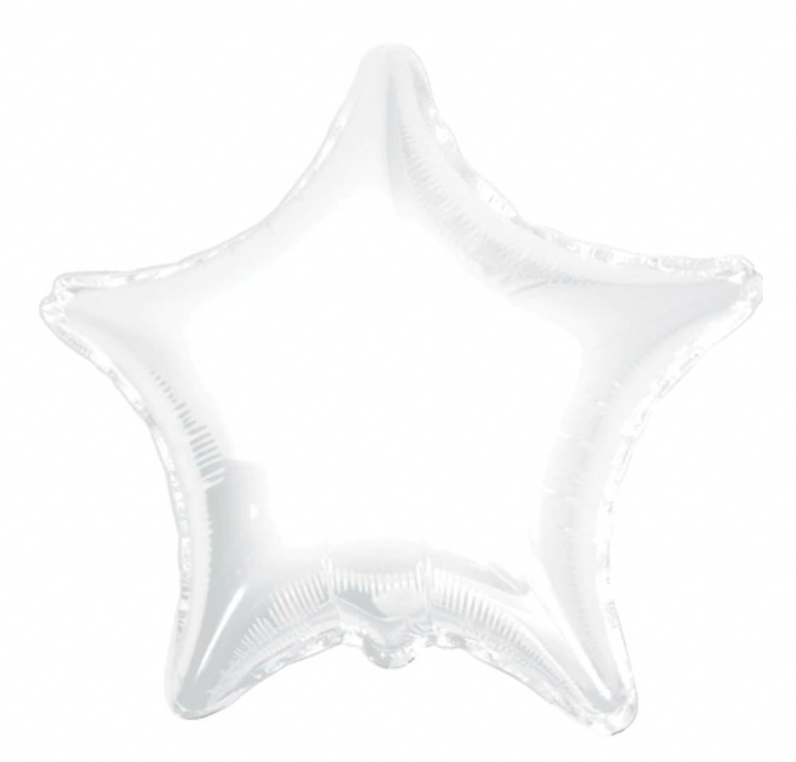 Baloane Folie Forma Stea 5 colturi, Alb - nuria.store.ro