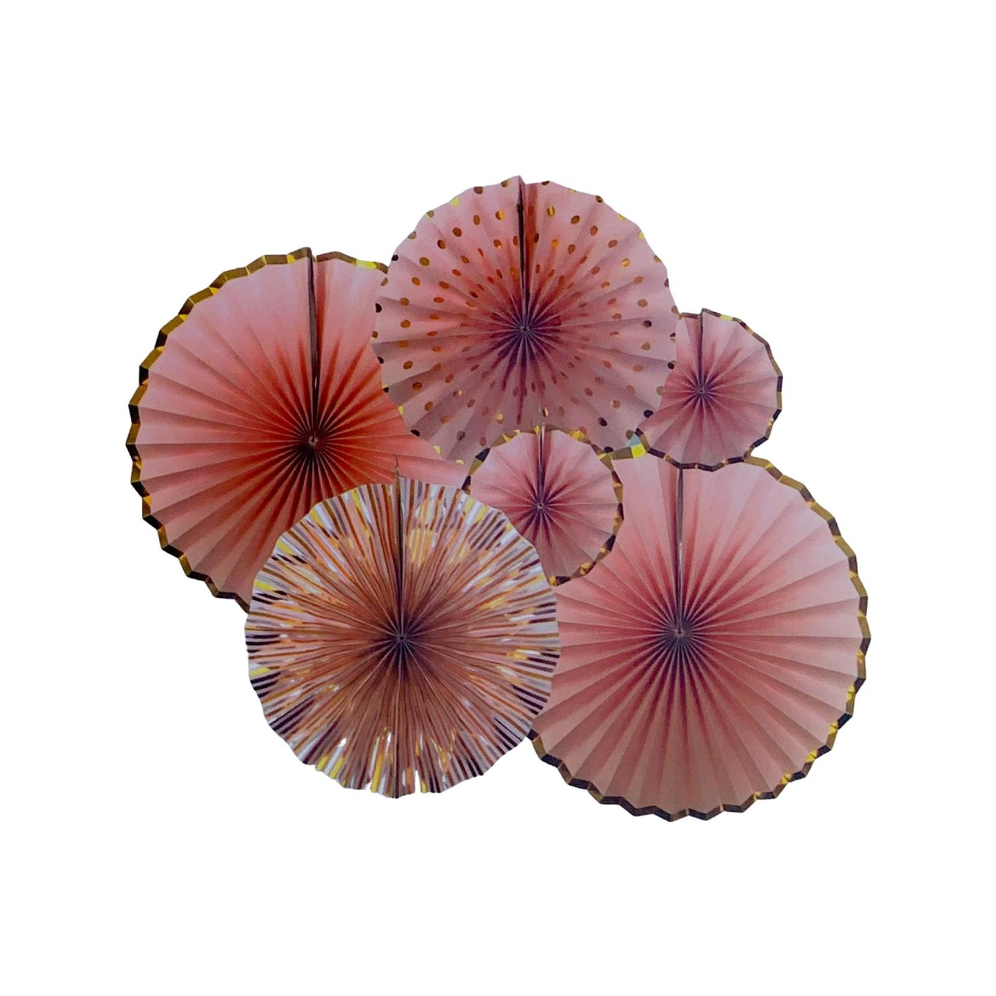 Set 6 Rozete Evantai, Peach - nuria.store.ro