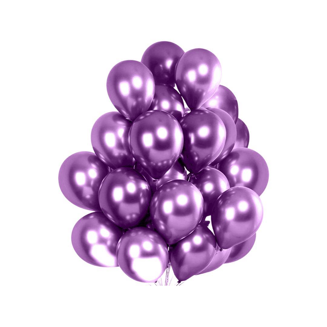 Baloane Latex Cromate Mov, cod 254 - 30 cm - Set 20 buc - nuria.store.ro