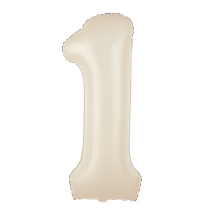Baloane Folie Cifra 1, Crem - 100 cm (1 m), 141915