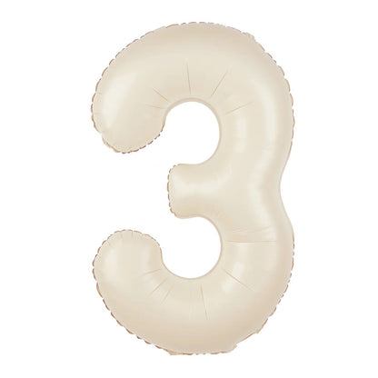 Baloane Folie Cifra 3, Crem - 100 cm (1 m), 141939
