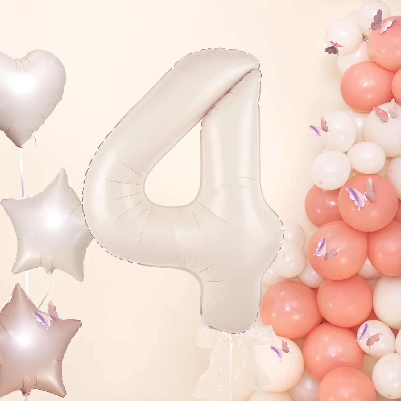 Baloane Folie Cifra 4, Crem - 100 cm (1 m), 141946