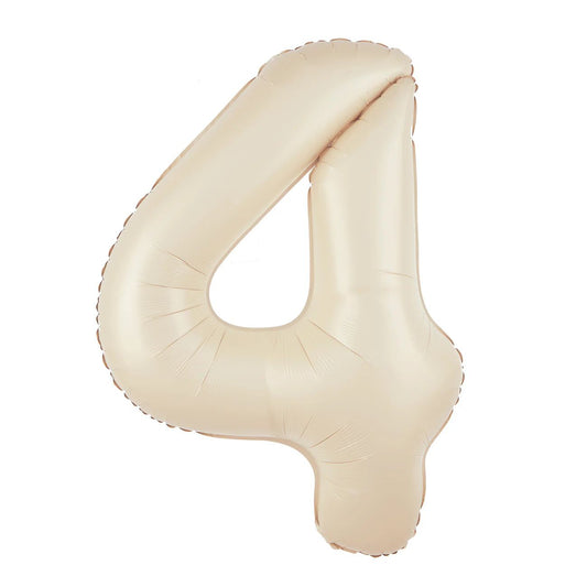 Baloane Folie Cifra 4, Crem - 100 cm (1 m), 141946