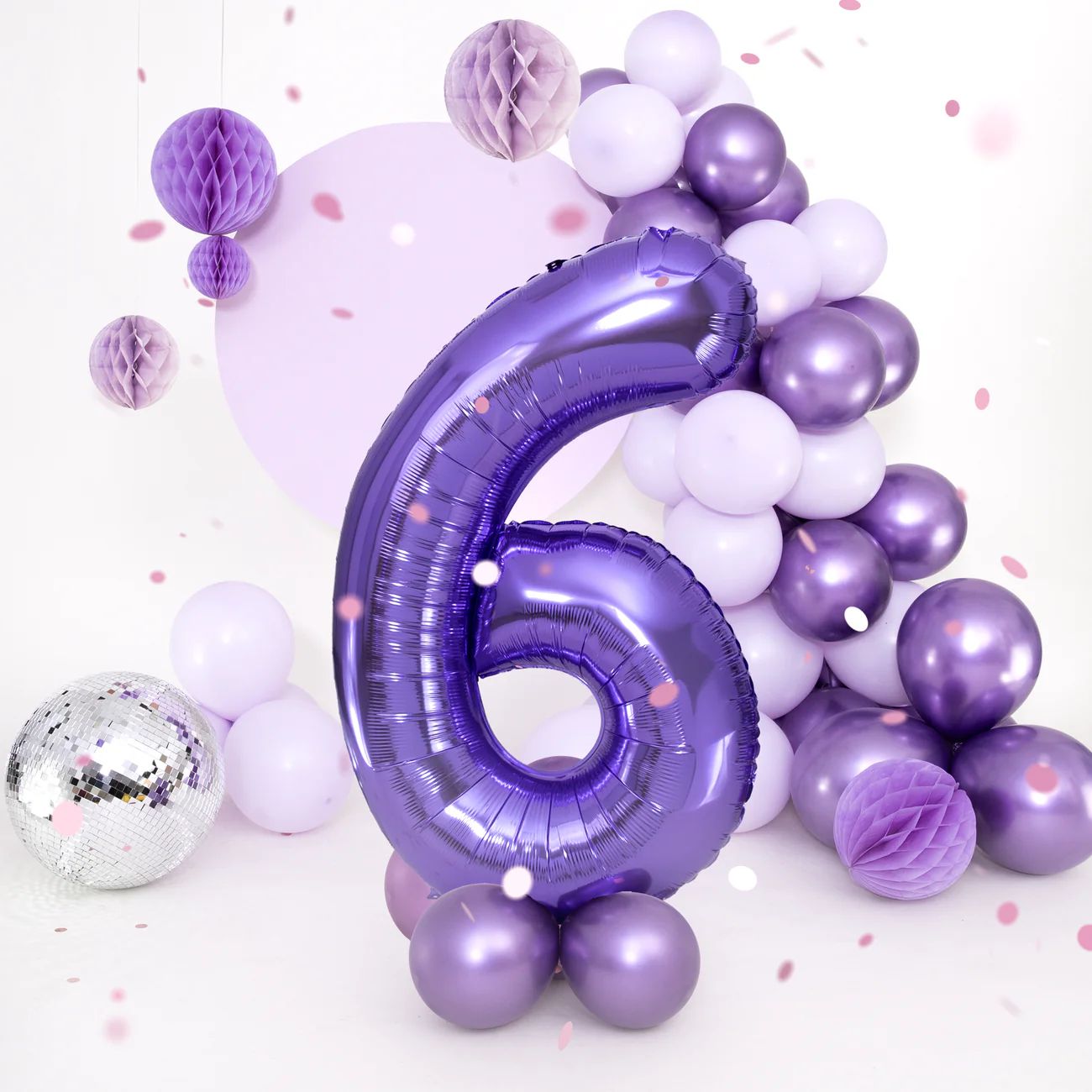 Baloane Folie Cifra 6, Mov - 100 cm (1 m), 142165