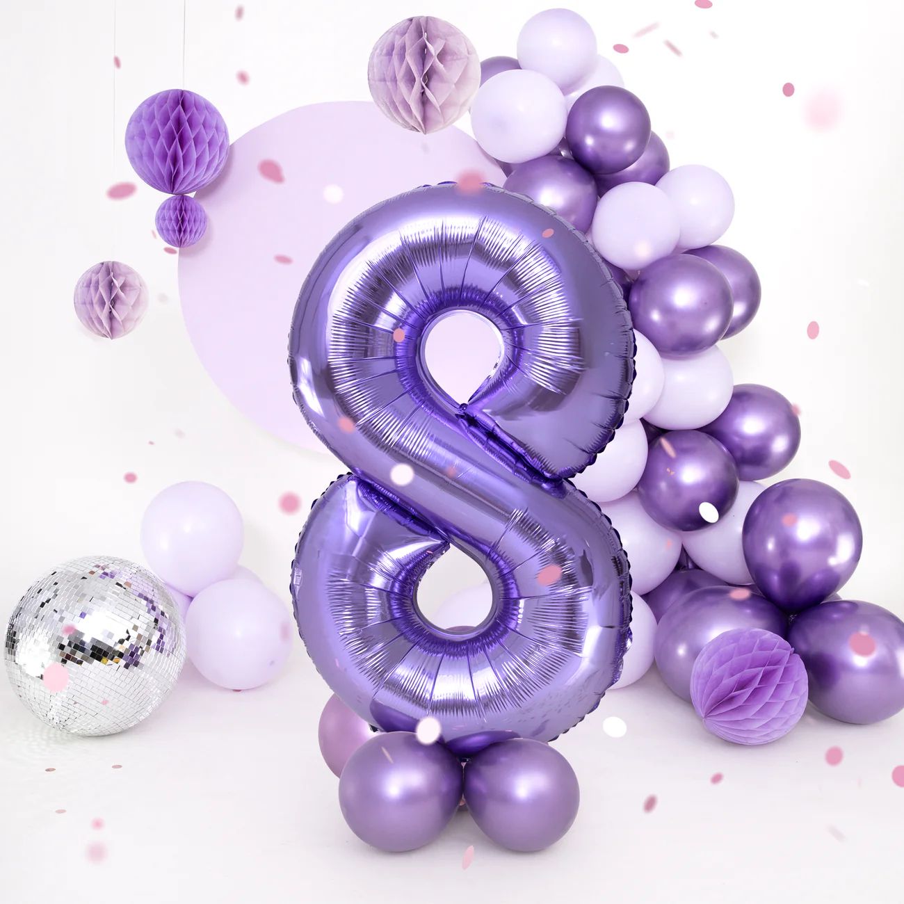 Baloane Folie Cifra 8, Mov - 100 cm (1 m), 142189
