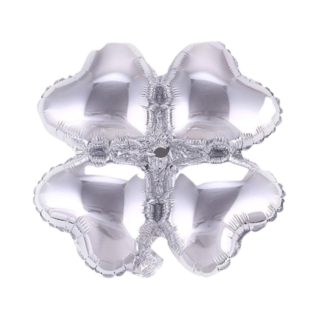 Balon Folie Figurina Floare, Argintiu - 43,8 cm