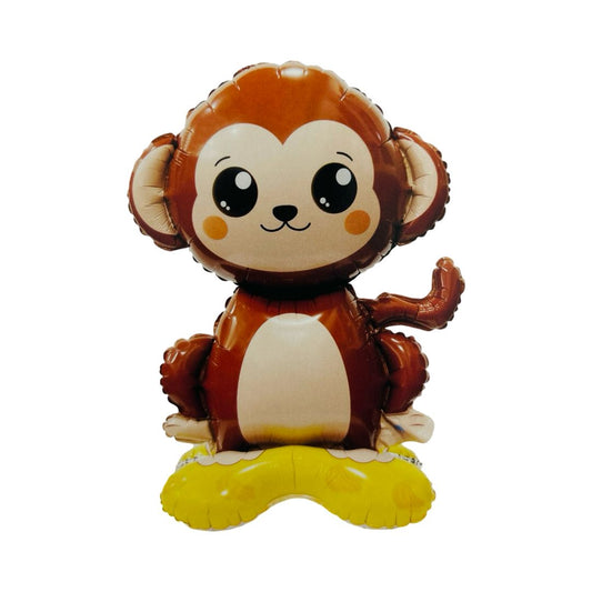 Balon Folie Maimuta cu Suport, 45 cm