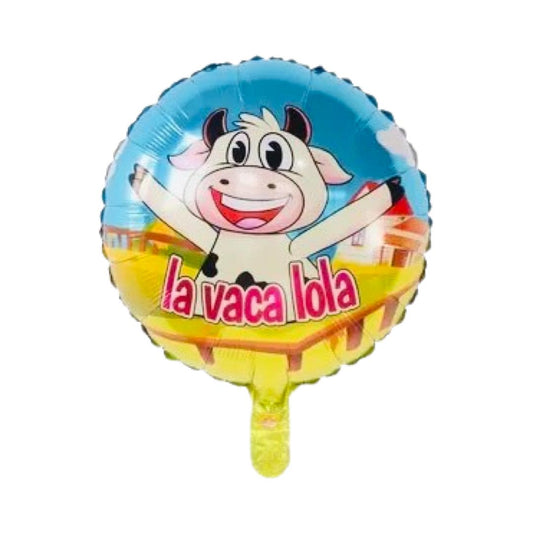 Balon Folie Rotund, Văcuța Lola, Dimensiune 45 cm
