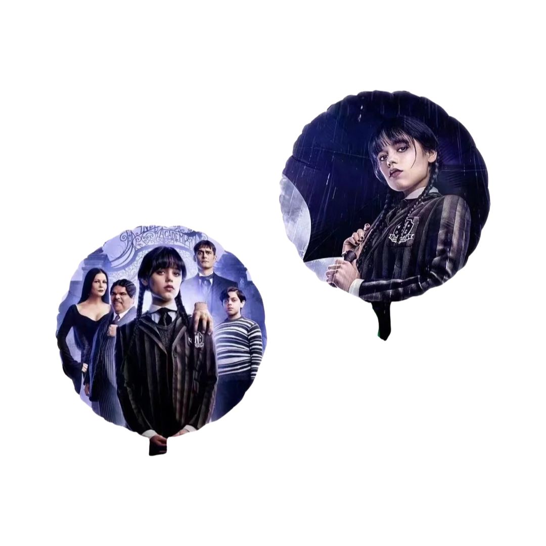 Balon Folie Rotund Wednesday Addams, Dimensiune 45 cm