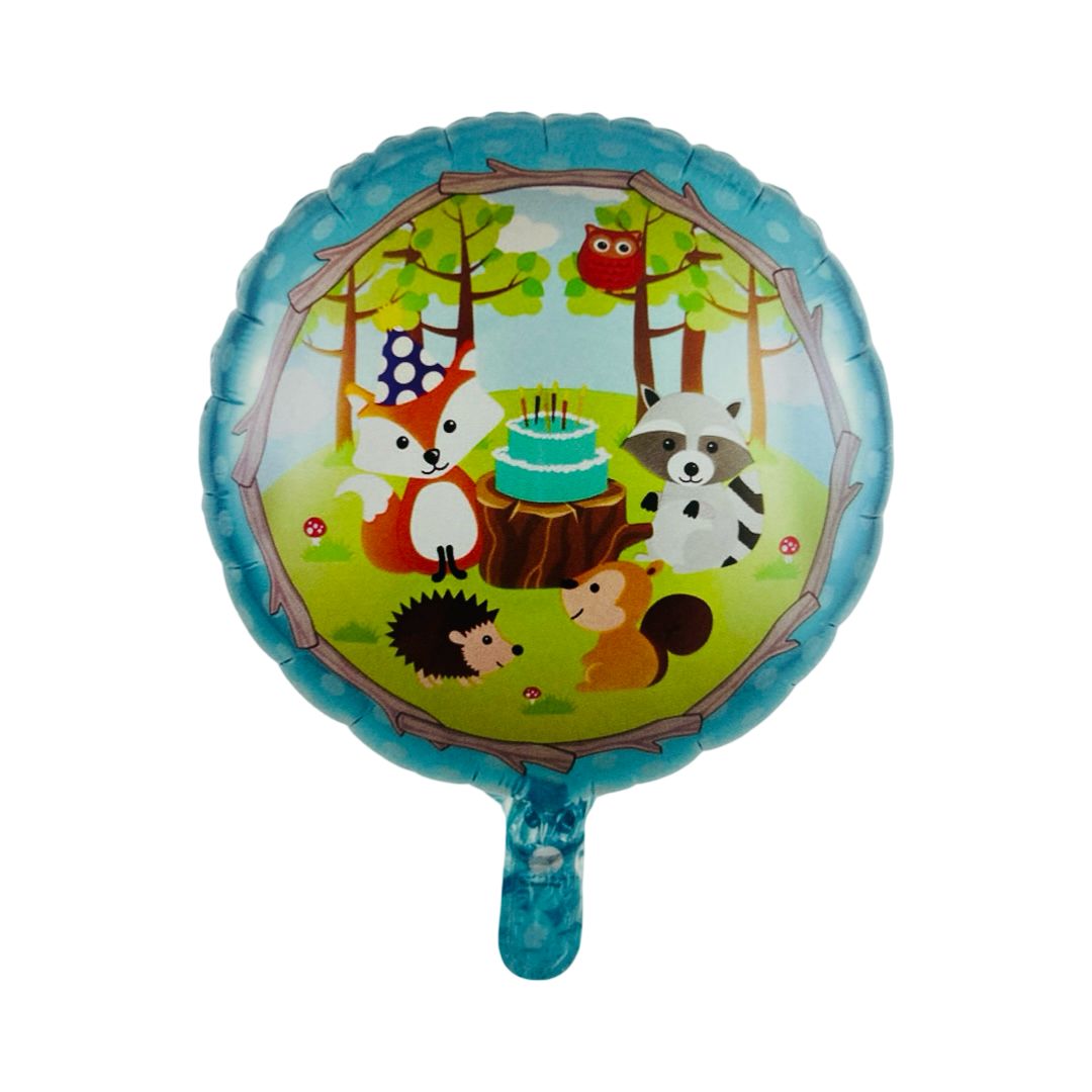 Balon Folie Rotund Party Animale Padure, Veverita, Vulpe, Arici, Raton, 45 cm