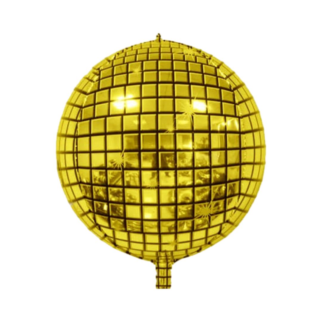 Balon Folie Sfera Disco Auriu, 25 cm