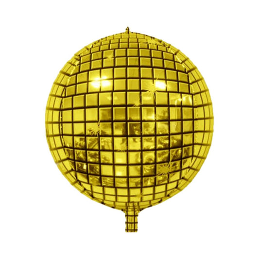 Balon Folie Sfera Disco Auriu, 25 cm