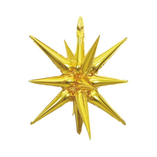 Balon Folie, Stea 3D Exploziva, Auriu, 66 cm