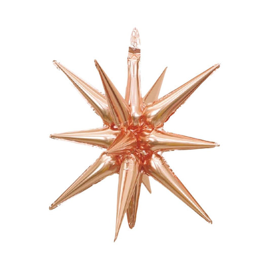 Balon Folie, Stea 3D Exploziva, Rose Gold, 66 cm