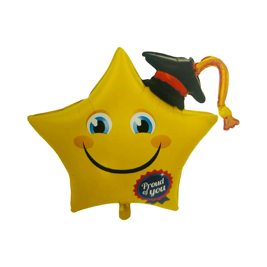 Balon Folie Stea Smile Face Absolvent, 78.5 cm