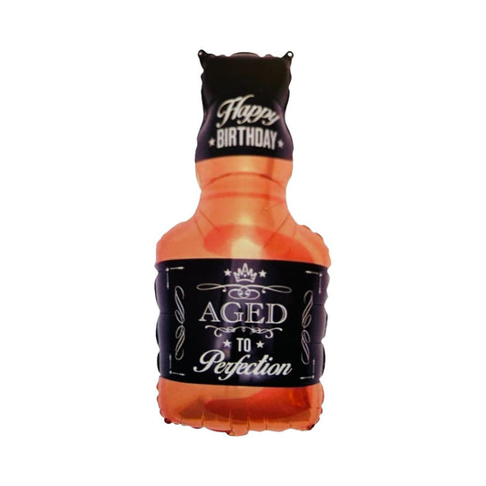 Balon Folie Sticla Whisky, Happy Birthday, dimensiune 48 x 93 cm