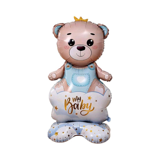 Balon Folie Ursulet, My Baby, Blue, cu Suport de Sustinere, 154 cm