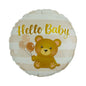 Balon Folie Rotund “Hello Baby“ cu Ursulet, Nuante Pastel Roz, 45 cm