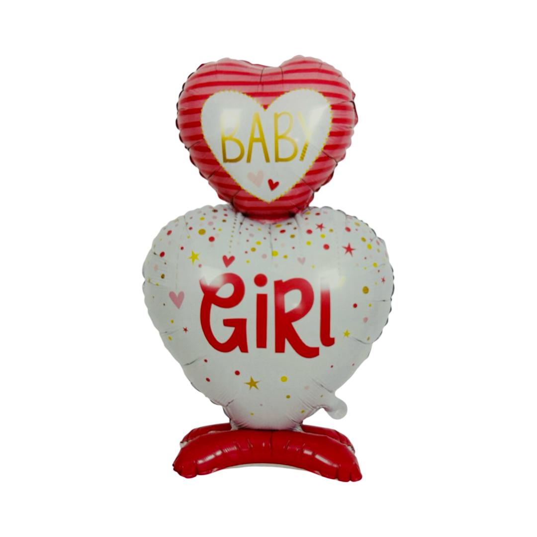 Balon Folie cu Suport, "Baby Girl", 110 cm