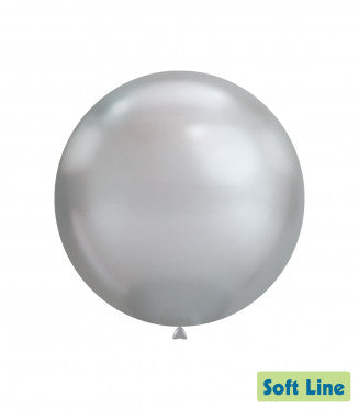 Baloane Latex Rocca, Soft Line Cromat SLC18.117, Argintiu 117, 46 cm - Set 5 buc