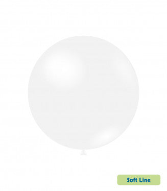 Baloane Latex Rocca, Soft Line Pastel SLP18.125, Alb 125, 46 cm - Set 5 buc