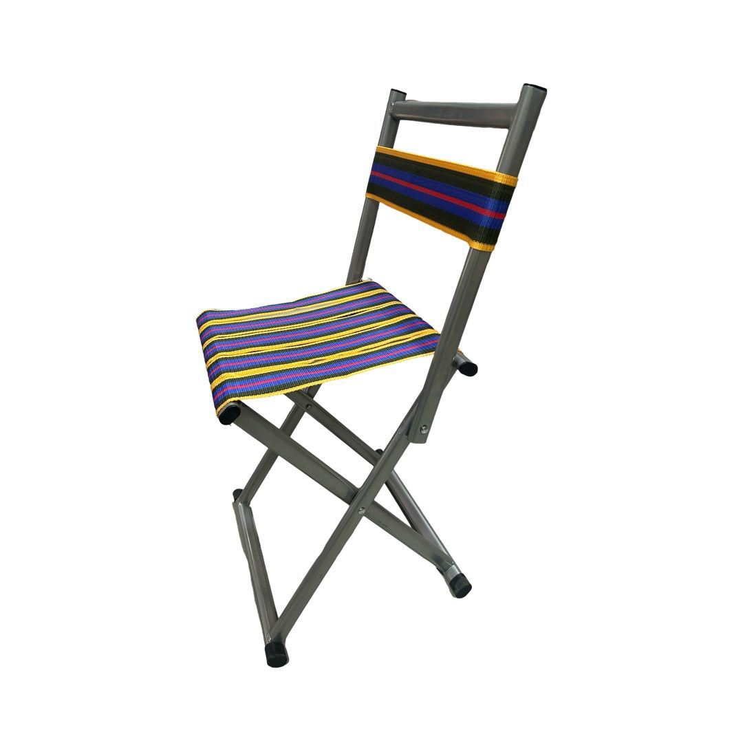 Scaun Pliabil Camping, 2 in 1, Multicolor, cu Spatar